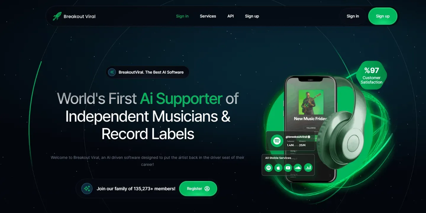 Breakout Viral, a Custom build, not a panel for AI web application